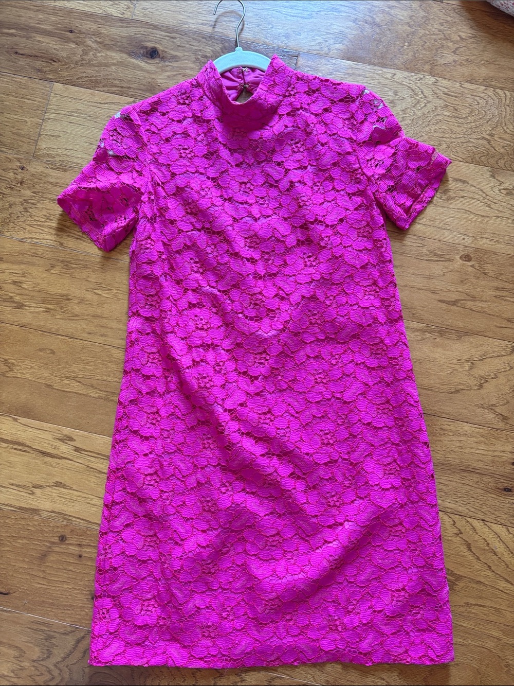 Trina Turk Hot Pink Lace Midi Dress